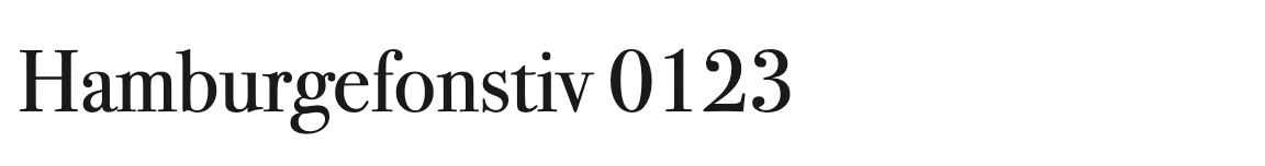 Bodoni 72: Hamburgefonstiv 0123 in a high-contrast Didone with vertical stress