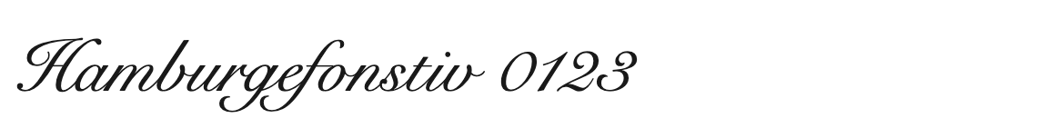 Snell Roundhand: Hamburgefonstiv 0123 in a formal, connected copperplate script