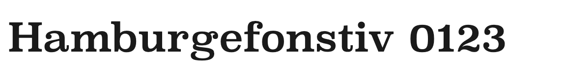 Superclarendon: Hamburgefonstiv 0123 with heavy, bracketed slab serifs