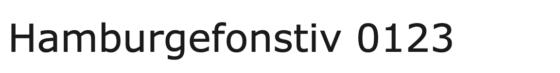 Verdana: Hamburgefonstiv 0123 in a wide sans with a large x-height and loose spacing