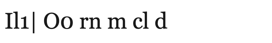 Georgia: old-style figures make zero as short as a lowercase o and one like a small capital I