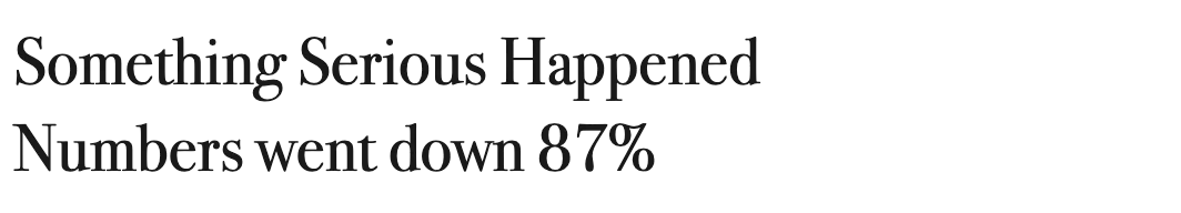 Bodoni 72: the message in a high-contrast serif with hairline strokes, like a fashion magazine