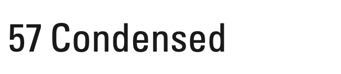 Univers 57: condensed, set in that style